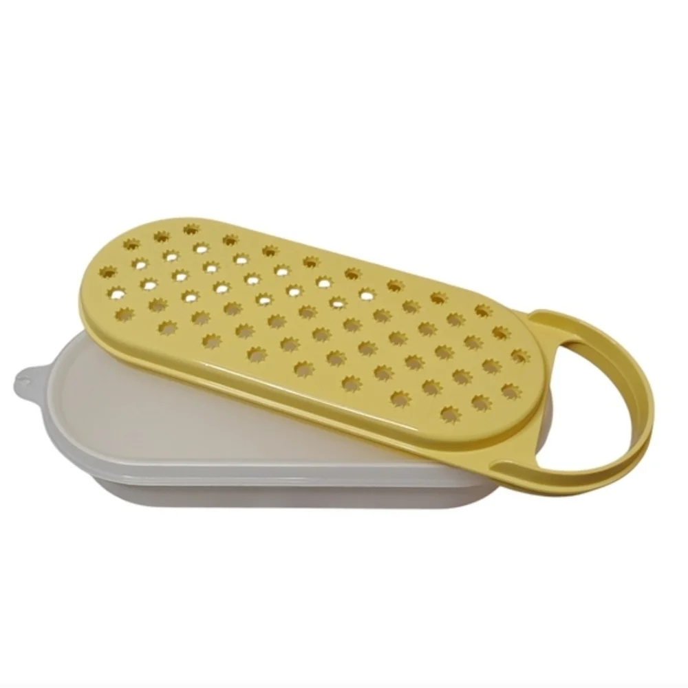 Vintage Tupperware Microwave Steamer Poacher Grater Set Yellow White 3pc Retro